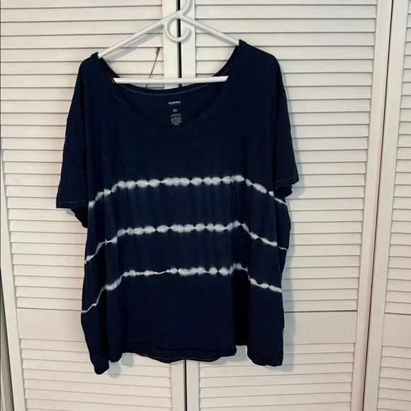 Sonoma Navy Blue Cotton Blend Top - Picture 6 of 7